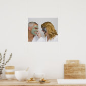 Sluiting van een volwassen stel met gezichtsmasker poster (Keuken)