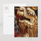 Sluiting van gouden draak op tempelpijler briefkaart (Voorkant / Achterkant)