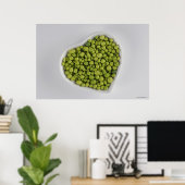 Sluiting van groene kieuwen in een kom van de hart poster (Thuiskantoor)