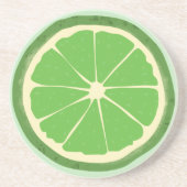 Sluiting van groene limoen citrusvruchten zandsteen onderzetter (Voorkant)