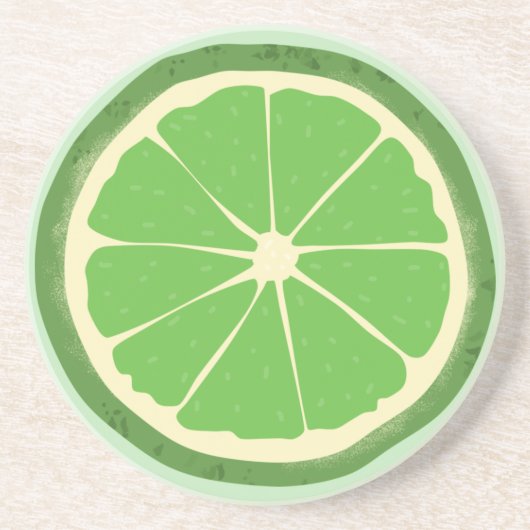 Sluiting van groene limoen citrusvruchten zandsteen onderzetter (Voorkant)