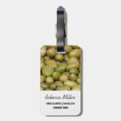 Sluiting van groene olijven bagagelabel (Achterkant verticaal)