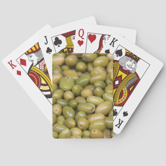 Sluiting van groene olijven pokerkaarten (Achterkant)