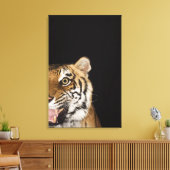 Sluiting van het aanstootgevende tijgergezicht canvas afdruk (Insitu (Woonkamer))