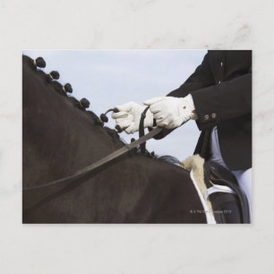 sluiting van het dressaatpaard met rijder briefkaart