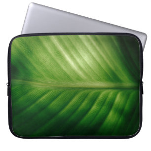 Sluiting van het groene blad laptop sleeve
