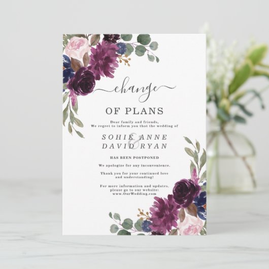 Sluiting van het huwelijk - Florale wijziging van Kaart (Staand voorkant)