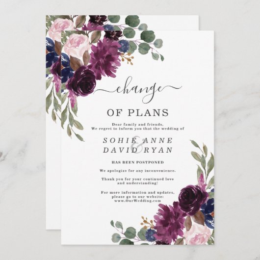 Sluiting van het huwelijk - Florale wijziging van Kaart (Voorkant / Achterkant)