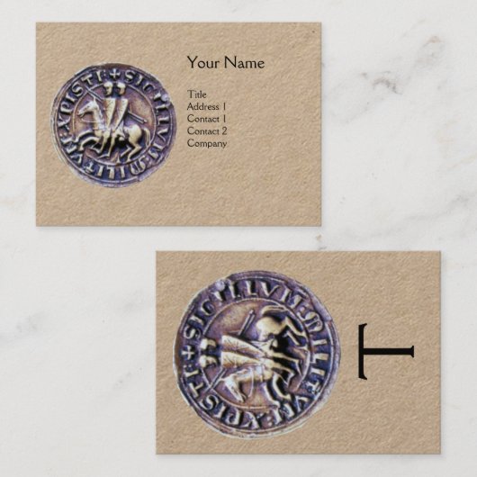SLUITING VAN HET KNIGHTS-TEMPLAR MONOGRAM Kraft Pa Visitekaartje (Voorkant / Achterkant)