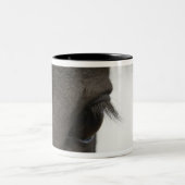 Sluiting van het paardenoog en het paardenhaar tweekleurige koffiemok (Center)
