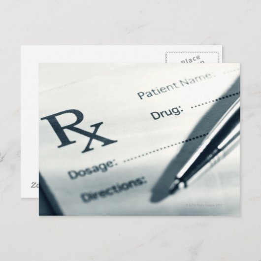 Sluiting van het recept briefkaart (Voorkant / Achterkant)