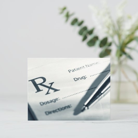 Sluiting van het recept briefkaart (Staand voorkant)