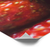 Sluiting van het uitzicht op de verse zomeraardbei poster (Hoek)