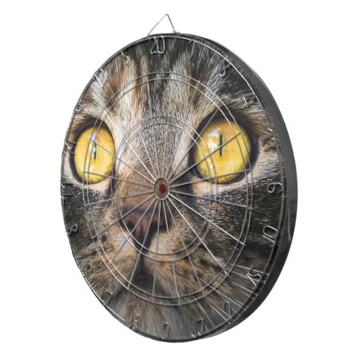 Sluiting van kat met gele ogen dartbord (Voorkant Rechts)