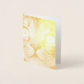 Sluiting van kat met gele ogen folie kaarten (Voorkant)