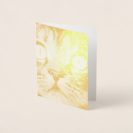 Sluiting van kat met gele ogen folie kaarten