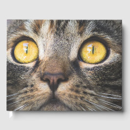 Sluiting van kat met gele ogen gastenboek