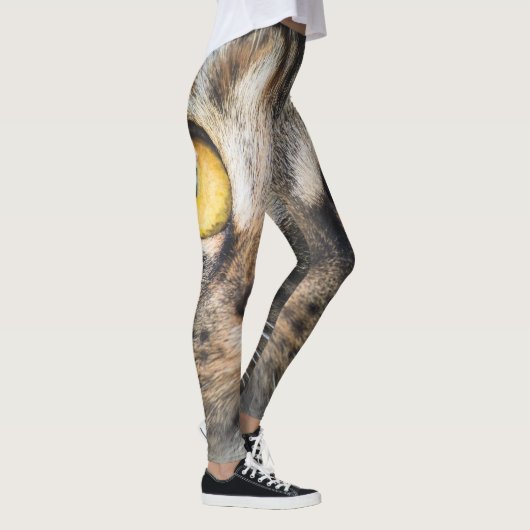 Sluiting van kat met gele ogen leggings (Rechts)
