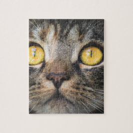 Sluiting van kat met gele ogen legpuzzel