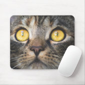 Sluiting van kat met gele ogen muismat (Met muis)
