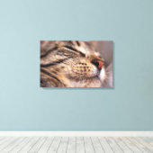 Sluiting van kattenwhiskers en muilkorven canvas afdruk (Insitu (Houten vloer))