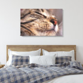Sluiting van kattenwhiskers en muilkorven canvas afdruk (Insitu (Slaapkamer))