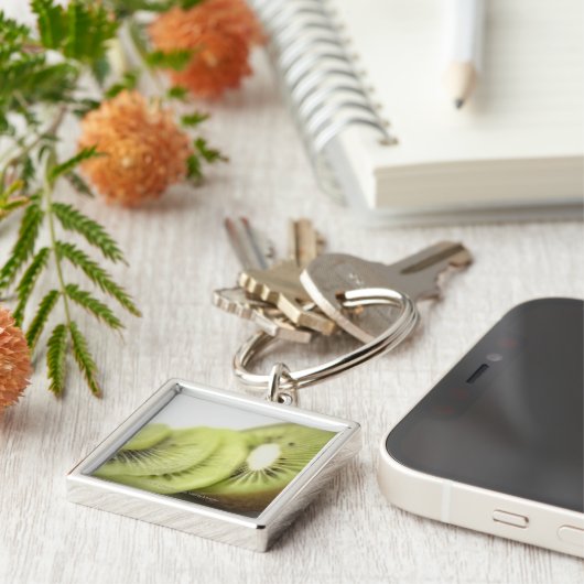 Sluiting van kiwi-plakken sleutelhanger (Zijkant)