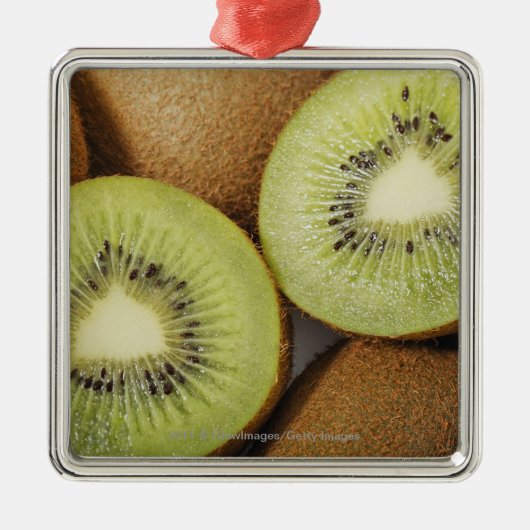 Sluiting van kiwi-vruchten 2 metalen ornament (Voorkant)