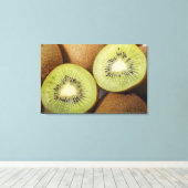 Sluiting van kiwi-vruchten canvas afdruk (Insitu (Houten vloer))