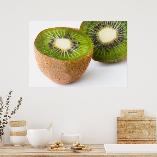 Sluiting van kiwi-vruchten poster (Keuken)