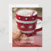 Sluiting van koekjes en mok van warme chocolade briefkaart (Voorkant / Achterkant)