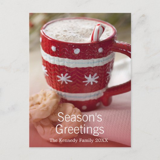 Sluiting van koekjes en mok van warme chocolade briefkaart (Voorkant)