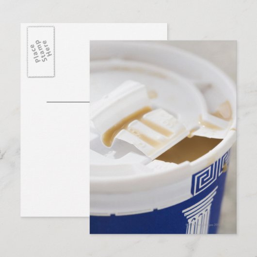 Sluiting van koffie briefkaart (Voorkant / Achterkant)