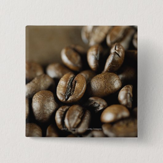 Sluiting van koffiebonen vierkante button 5,1 cm (Voorkant)