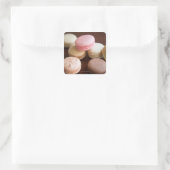 Sluiting van Macaroons Vierkante Sticker (Tas)
