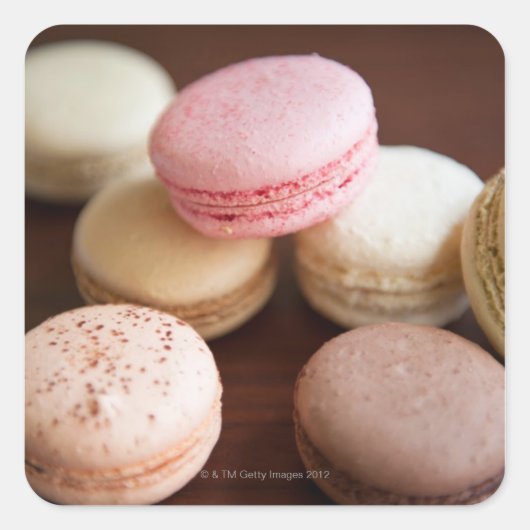 Sluiting van Macaroons Vierkante Sticker (Voorkant)