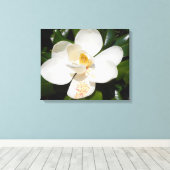 sluiting van magnolia grandiflora op canvas print (Insitu (Houten vloer))