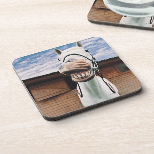 Sluiting van Paarden met Mouth Open Onderzetter (Linkerzijde)