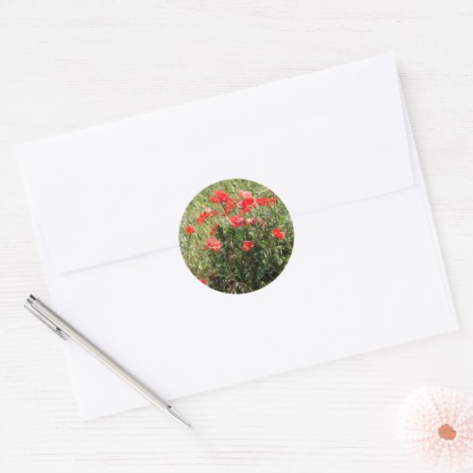 Sluiting van papaver ronde sticker (Envelop)