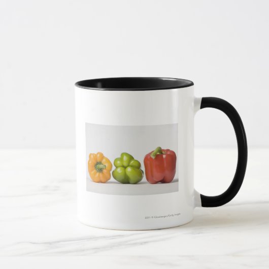 Sluiting van paprika's op rij mok (Rechts)