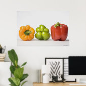 Sluiting van paprika's op rij poster (Thuiskantoor)