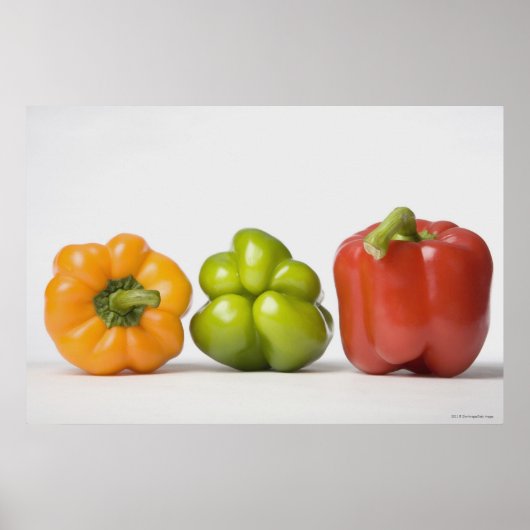 Sluiting van paprika's op rij poster (Voorkant)
