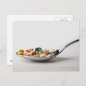 Sluiting van pillen in een lepel briefkaart (Voorkant / Achterkant)