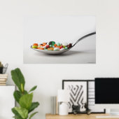 Sluiting van pillen in een lepel poster (Thuiskantoor)