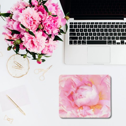 Sluiting van Pink Peony Mousepad Muismat