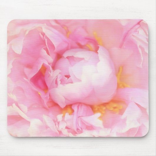 Sluiting van Pink Peony Mousepad Muismat (Voorkant)