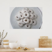 Sluiting van poederdonuts in een bord poster (Keuken)