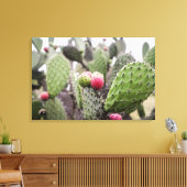 Sluiting van Prickly Pear Cactus Canvas Afdruk (Insitu (Woonkamer))