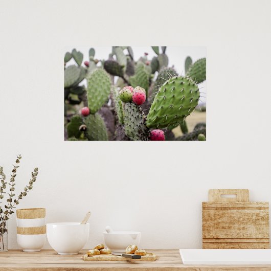 Sluiting van Prickly Pear Cactus Poster (Keuken)