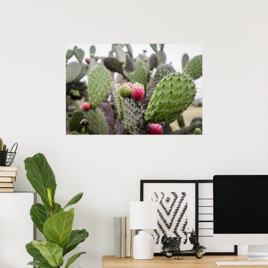 Sluiting van Prickly Pear Cactus Poster (Thuiskantoor)